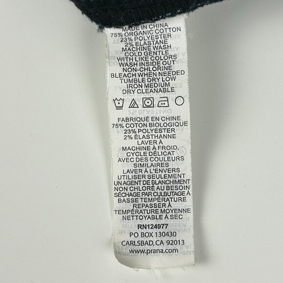 Prana Jeans Womens 2/26 Kayla Black/Dk‎ Grey Skinny Stretch Organic Cotton Blend - Picture 12 of 13